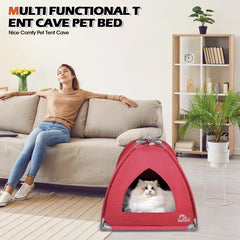 Winsterch Cat Bed Cave with non-skid bottom keeps it stable on smooth floors.