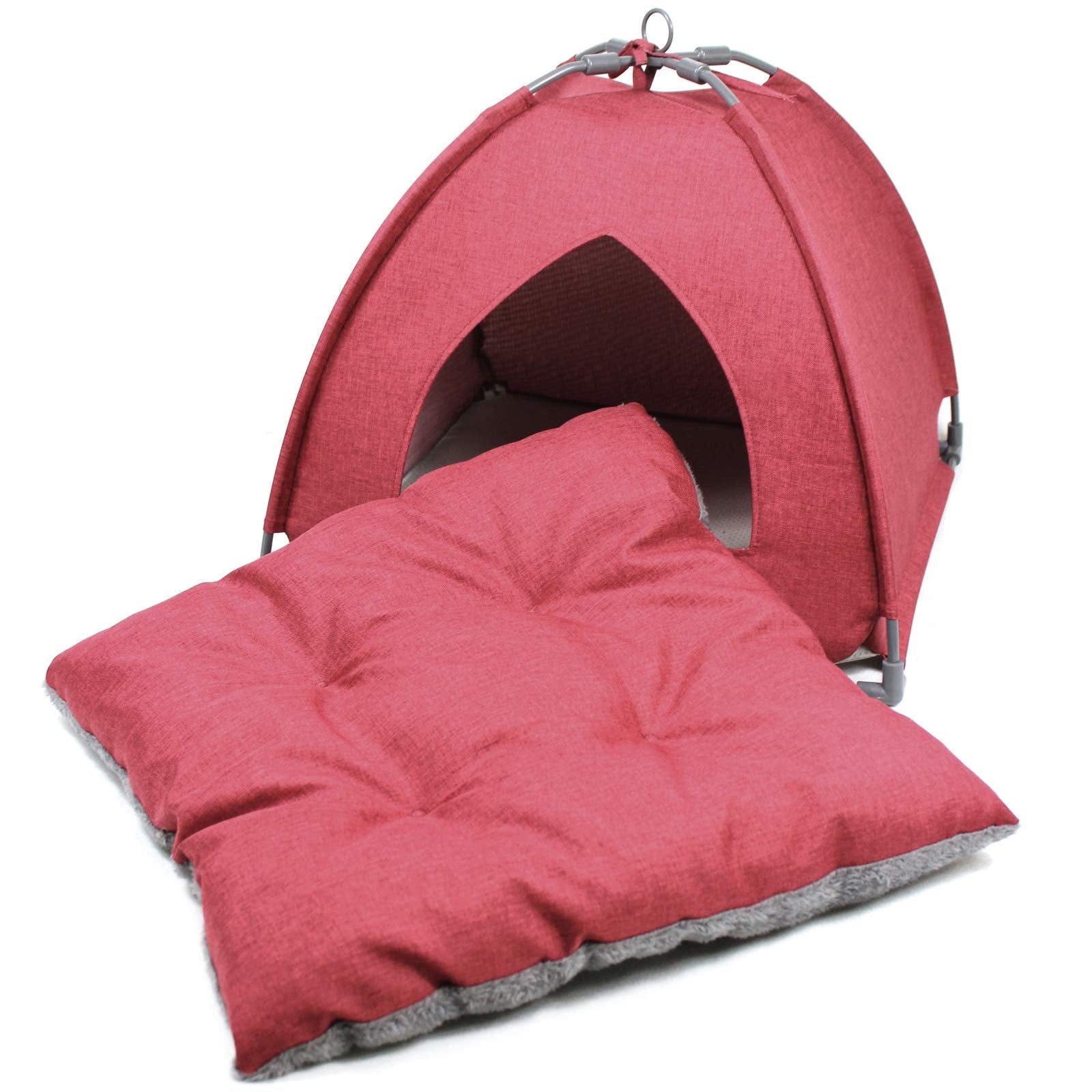 Winsterch Cat Bed Cave during nap time conveys quiet private space for cats.