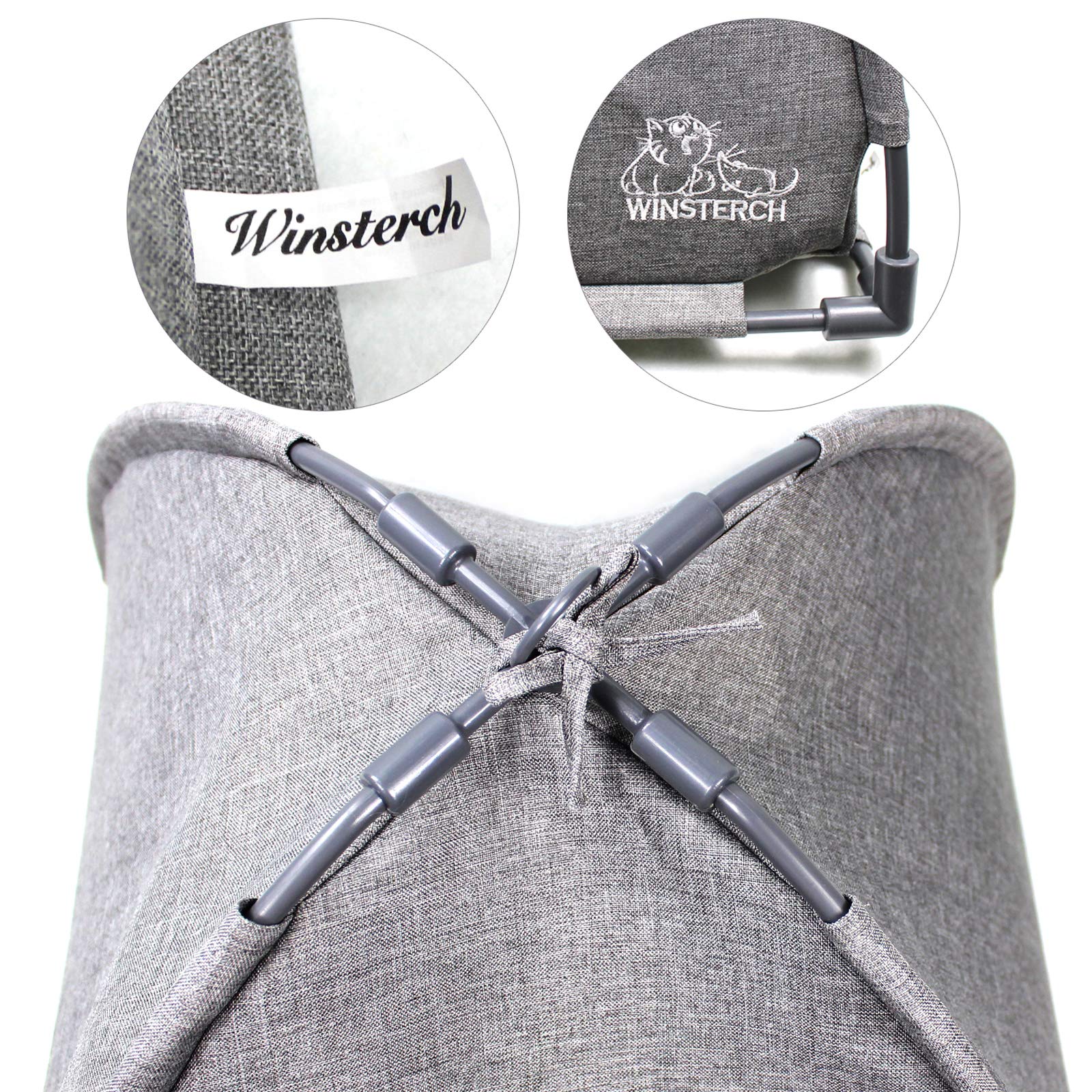 Winsterch indoor-outdoor setup grey highlights versatile placement in living room, balcony, or car trips.