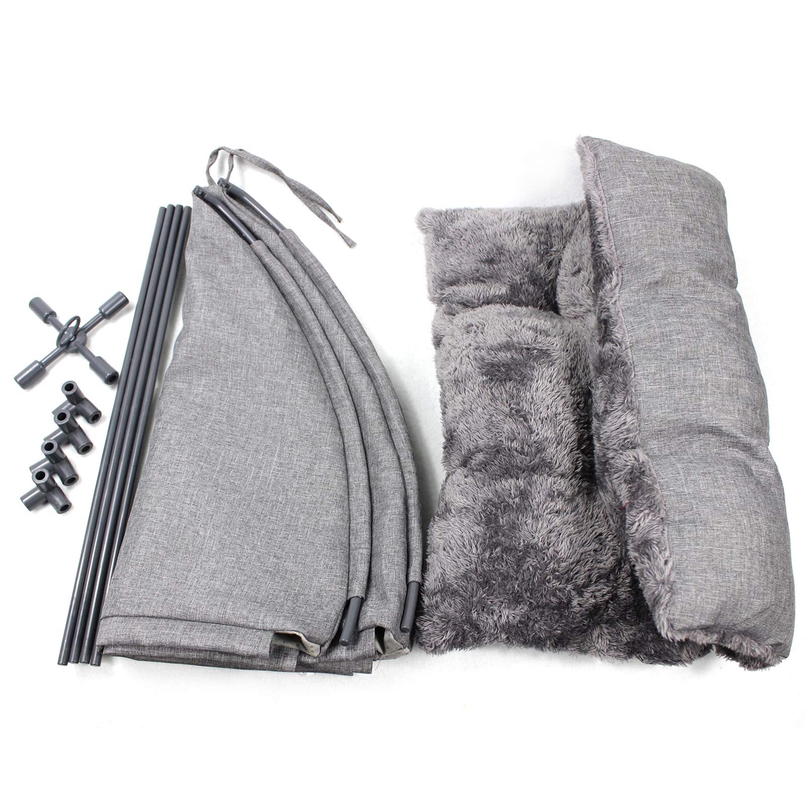 Winsterch soft cushion grey emphasizes removable cushion for washing and versatile lounging.