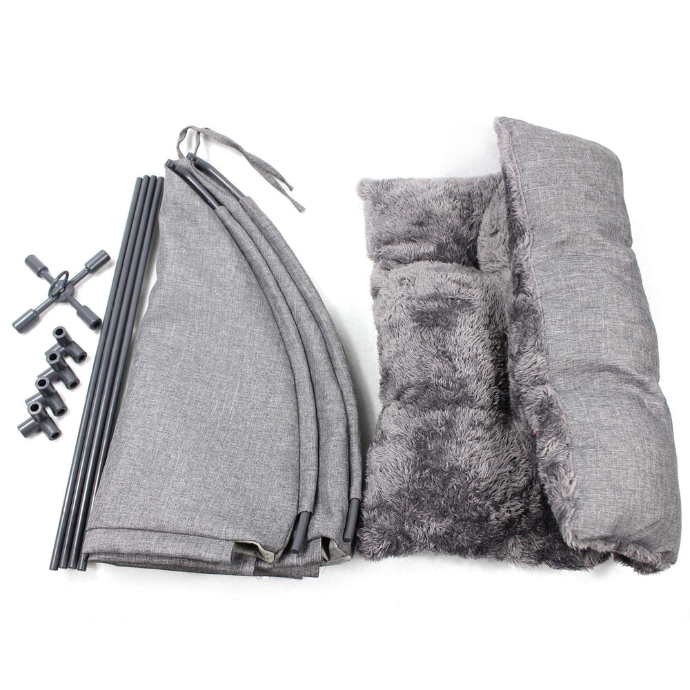 Winsterch soft cushion grey emphasizes removable cushion for washing and versatile lounging.
