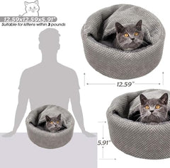 Winsterch Cat Cave Bed with cushion close-up highlights privacy and warmth.