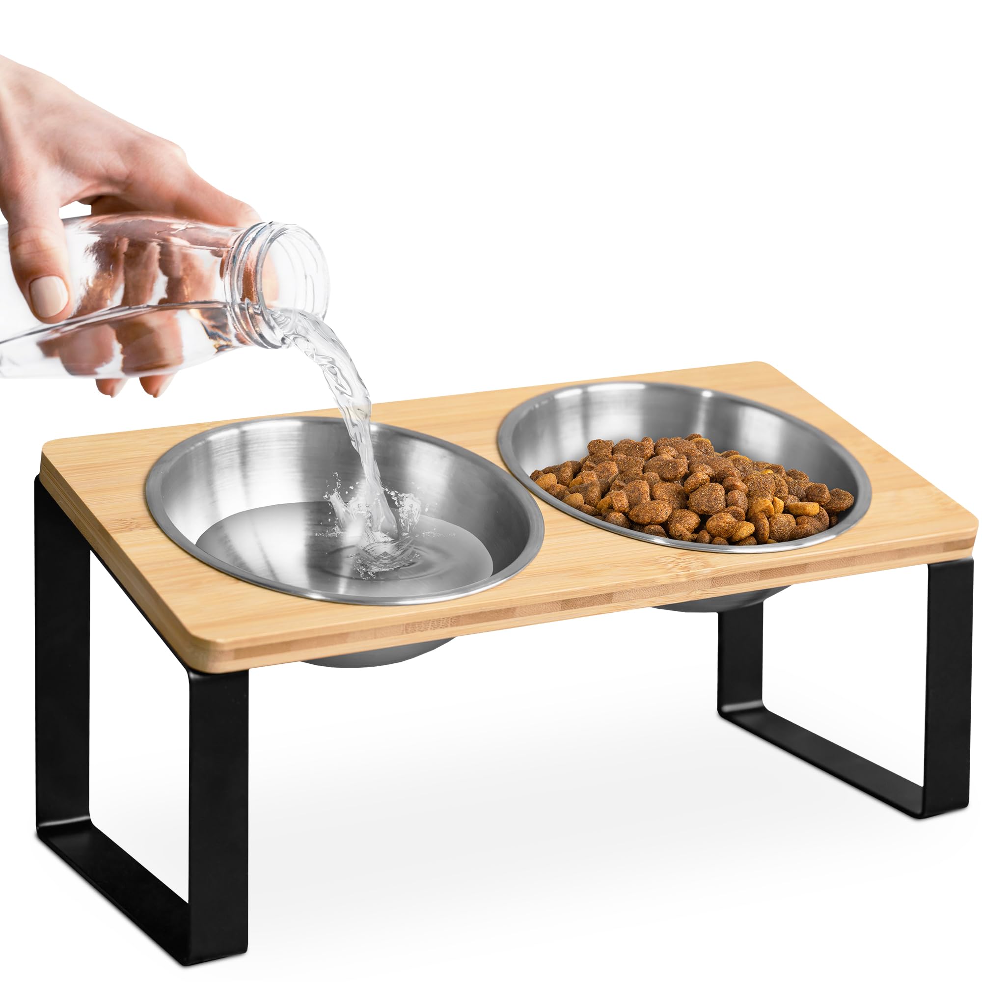 WinTruffles raised cat bowls pair for comfortable access during meals