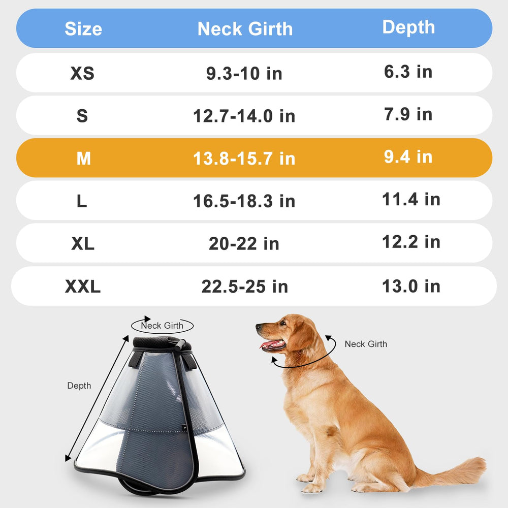 WinWeal dog-cone-outer-waterproof-pvc offers clear vision while your dog eats and plays.