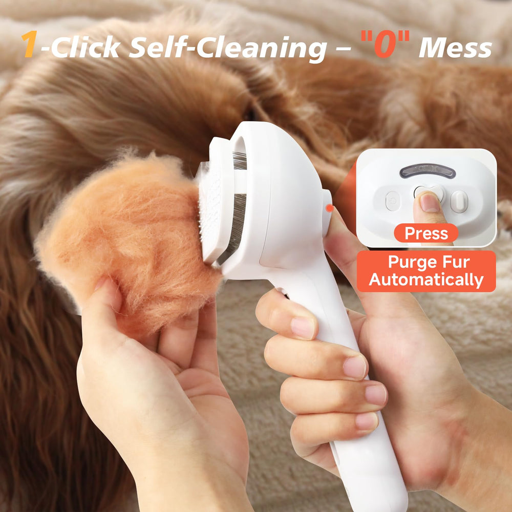 Wisafoi Steam Dog Brush works on all coat types including short to curly