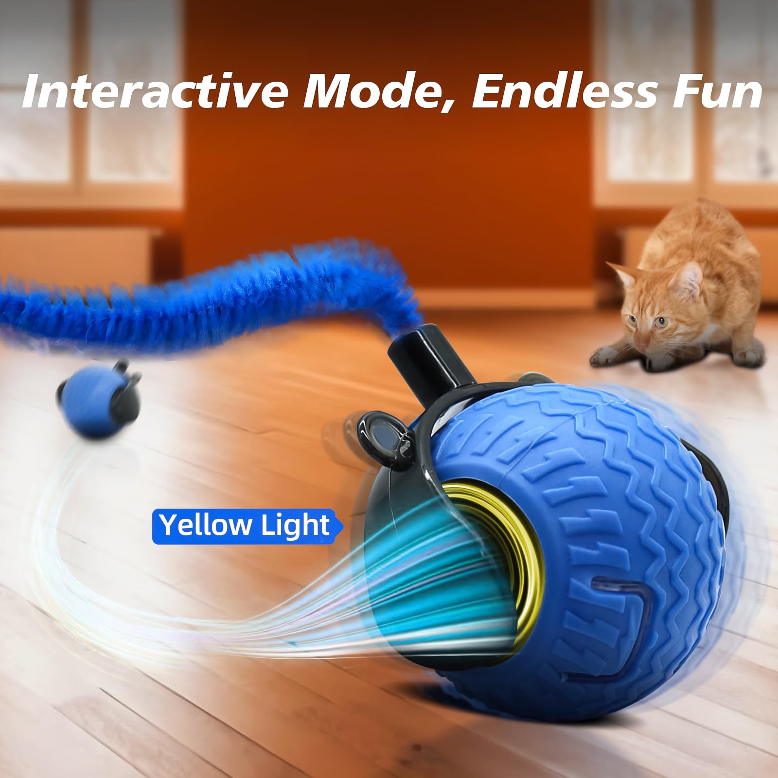 Wisafoi textured ball creates erratic movements to hold a cat's attention.