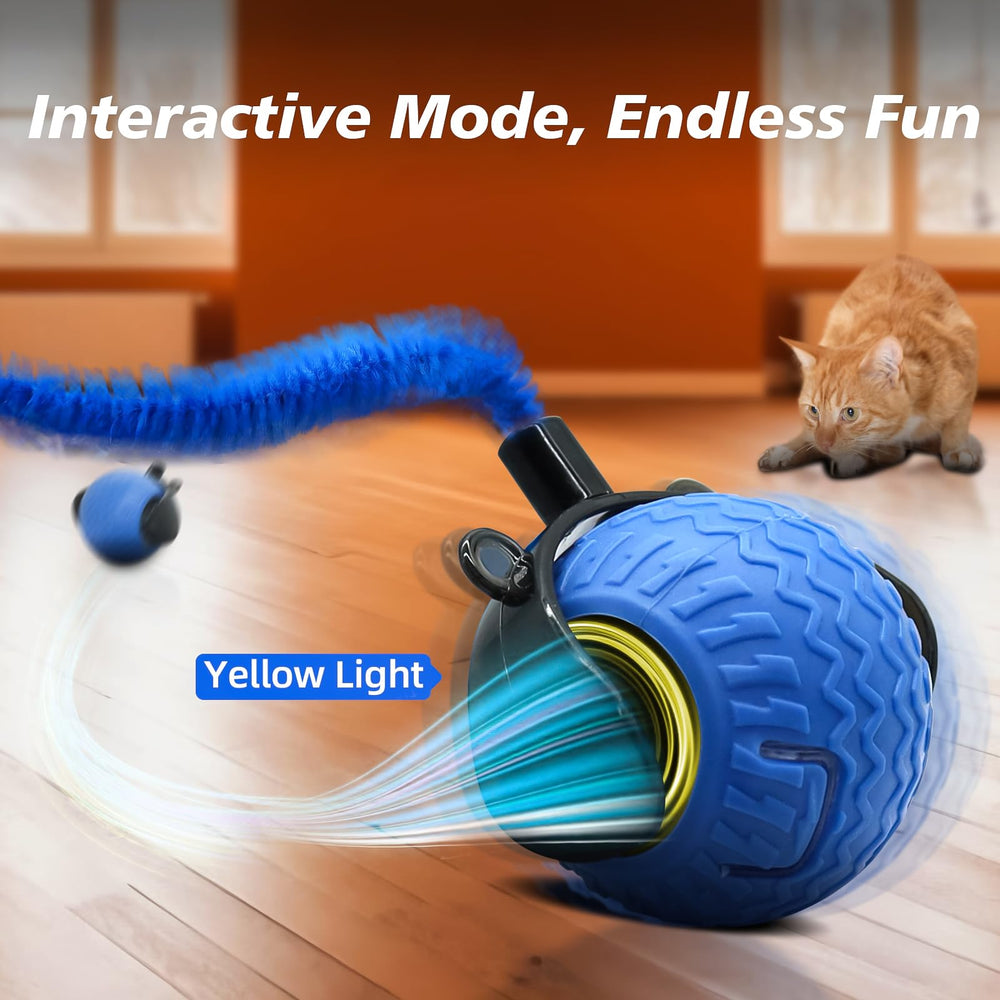 Wisafoi textured ball creates erratic movements to hold a cat's attention.