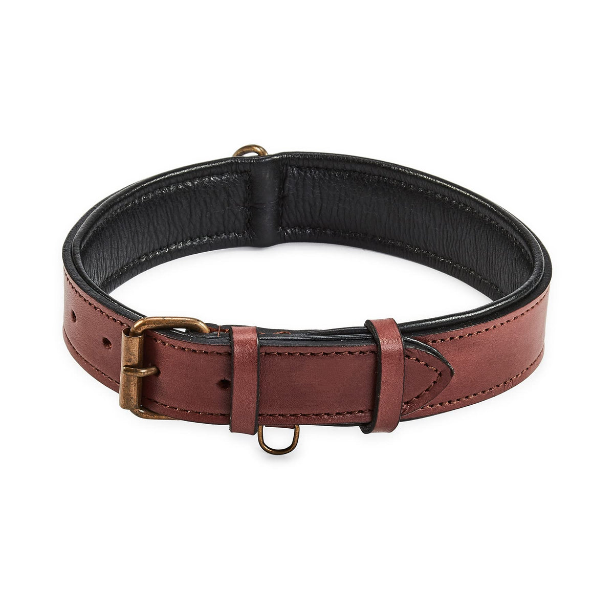Wise Owl Accessories real leather collar oxblood side view durable buckle for daily walks