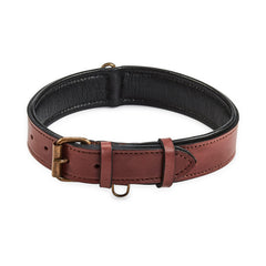 Wise Owl Accessories real leather collar oxblood side view durable buckle for daily walks