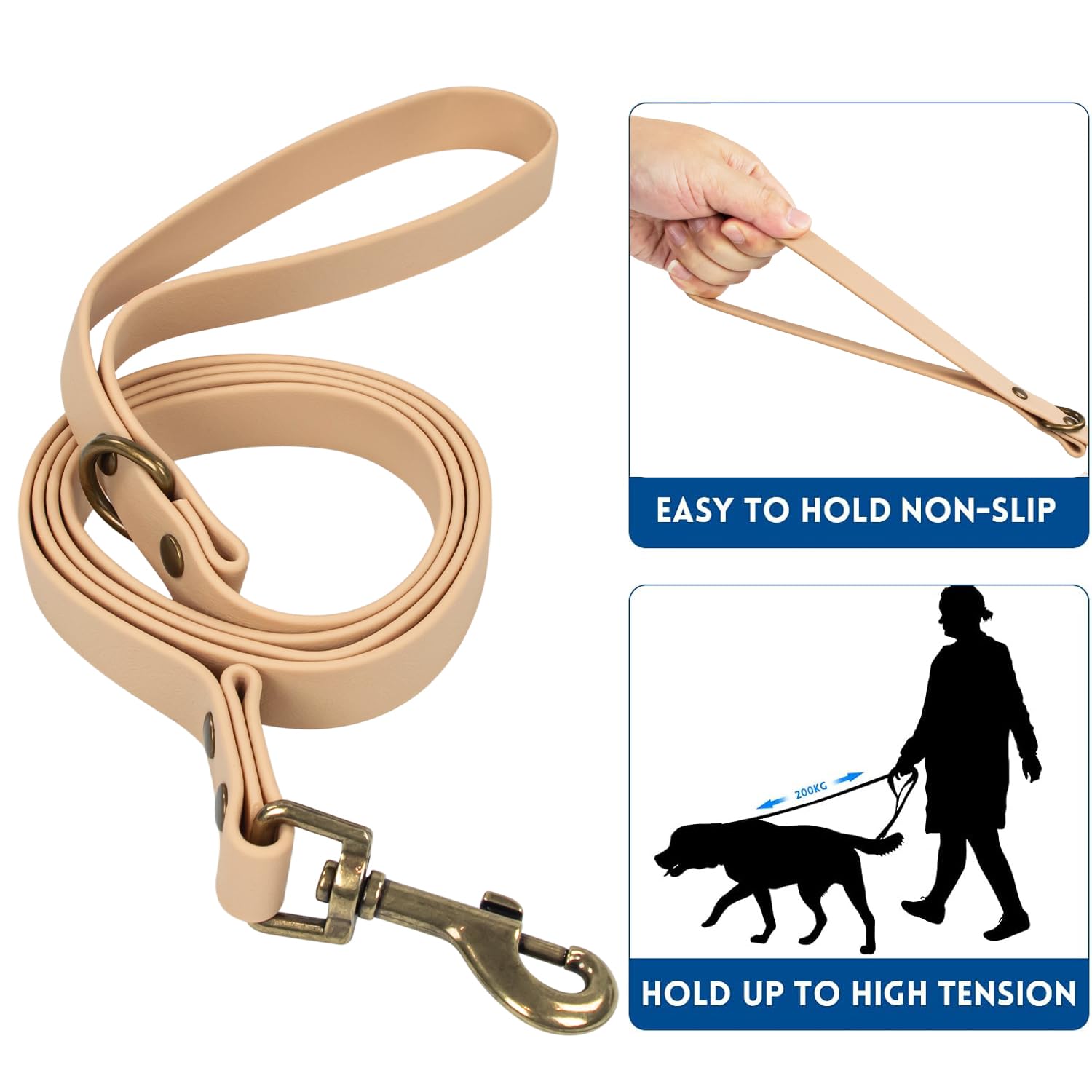 Wisedog 5ft adjustable leash enabling comfortable control during daily walks.