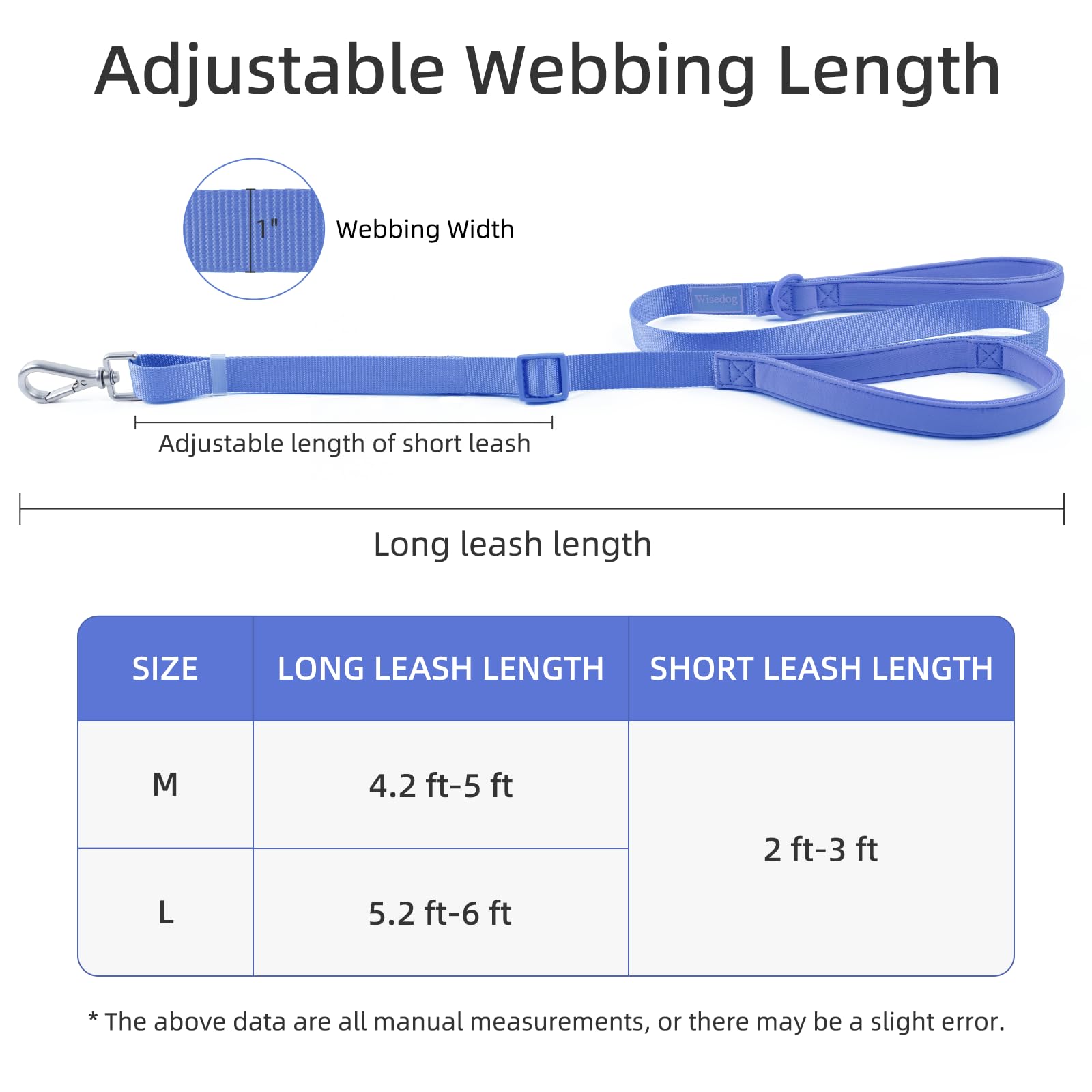 Wisedog adjustable-length leash enables flexible control during walks