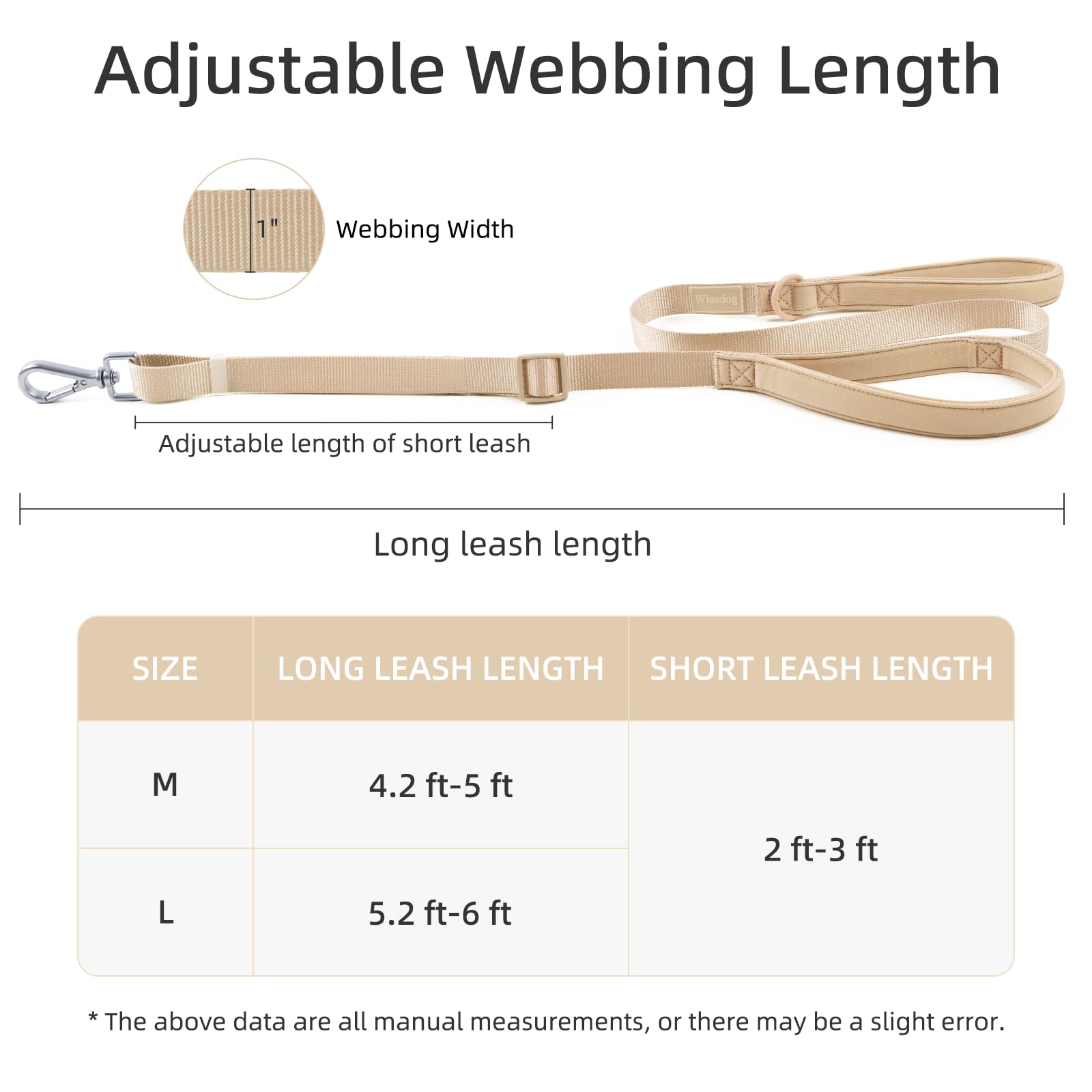 Wisedog adjustable-length leash used during training sessions