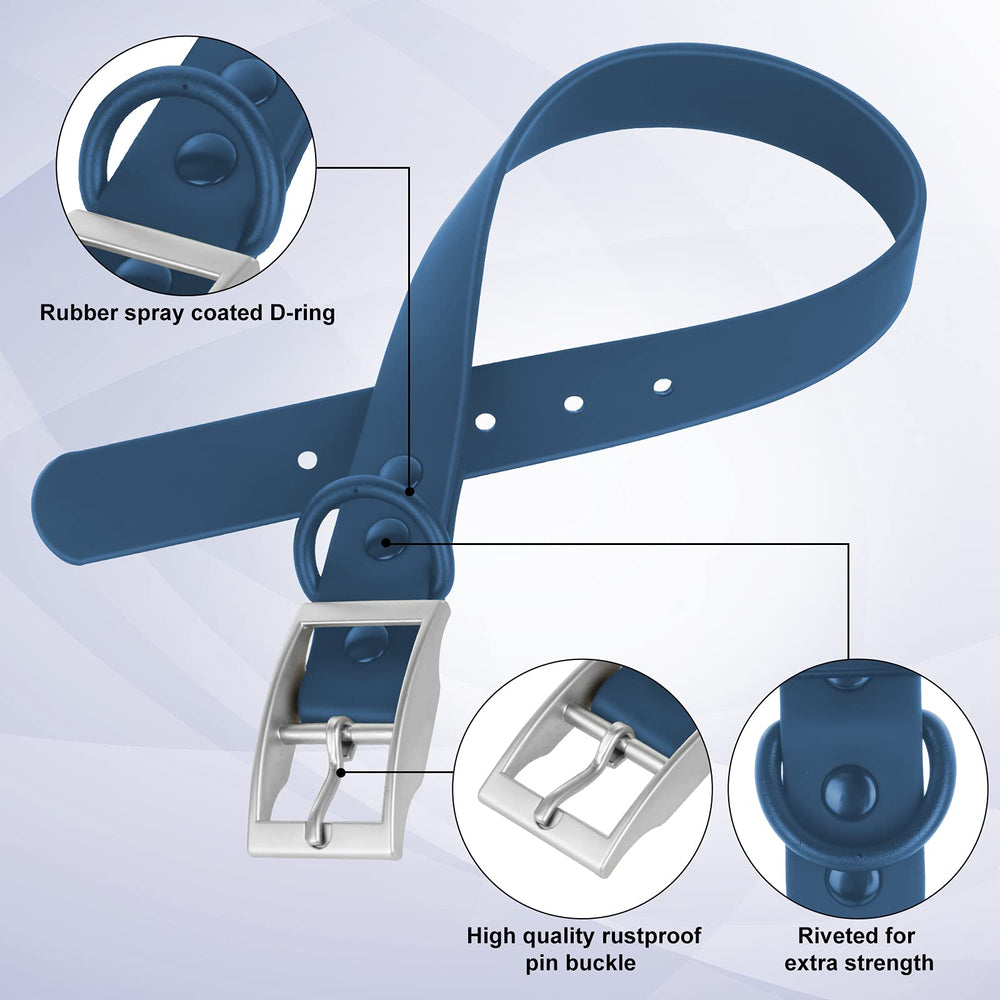 Wisedog AirTag case on blue collar demonstrates location-tracking compatibility