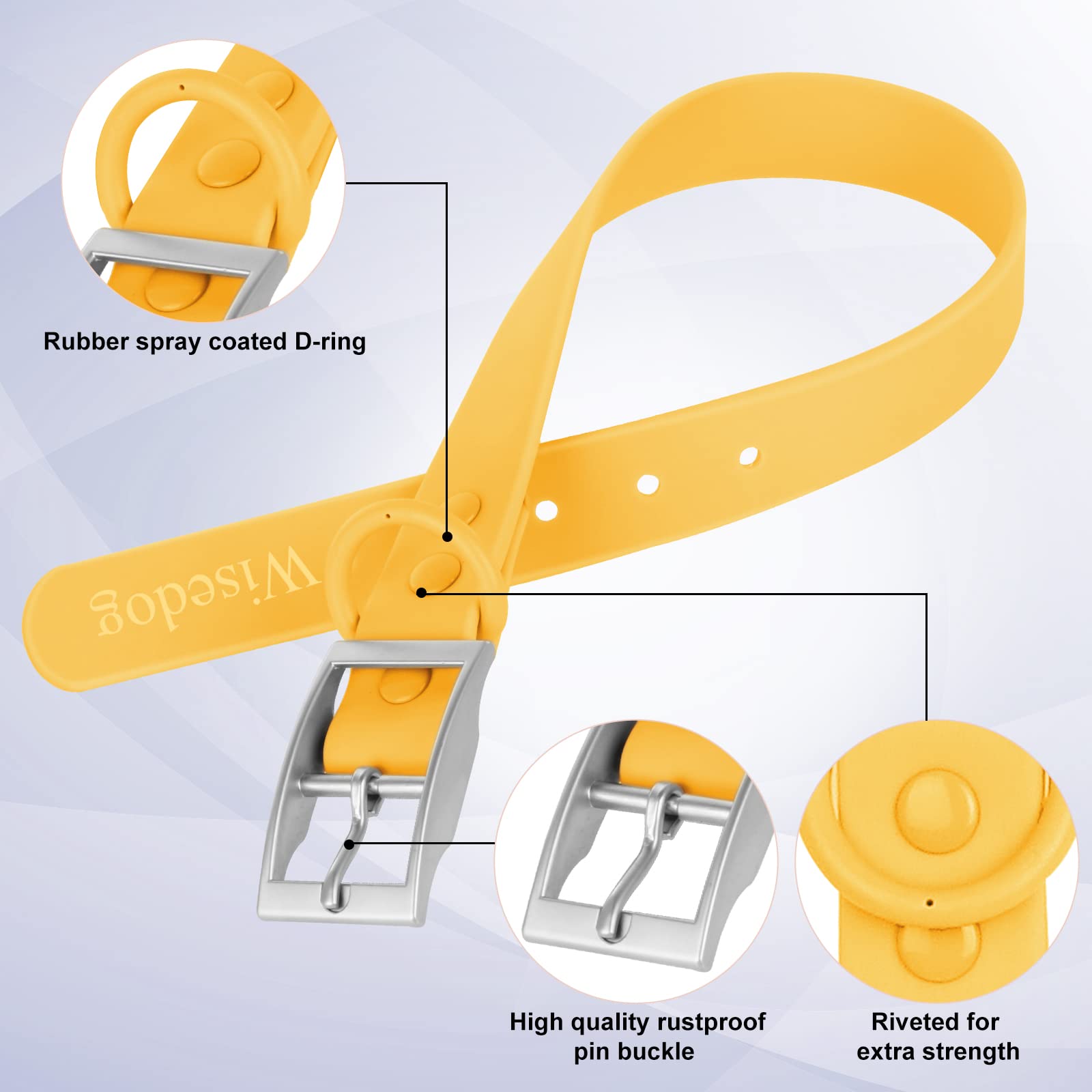 Wisedog Airtags case integrated into collar for tracking.