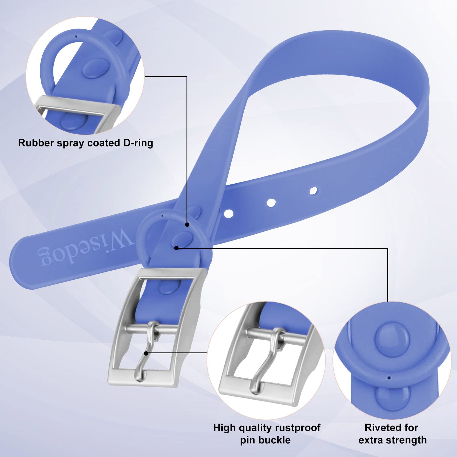 Wisedog easy-clean collar ready to wipe away mud after play