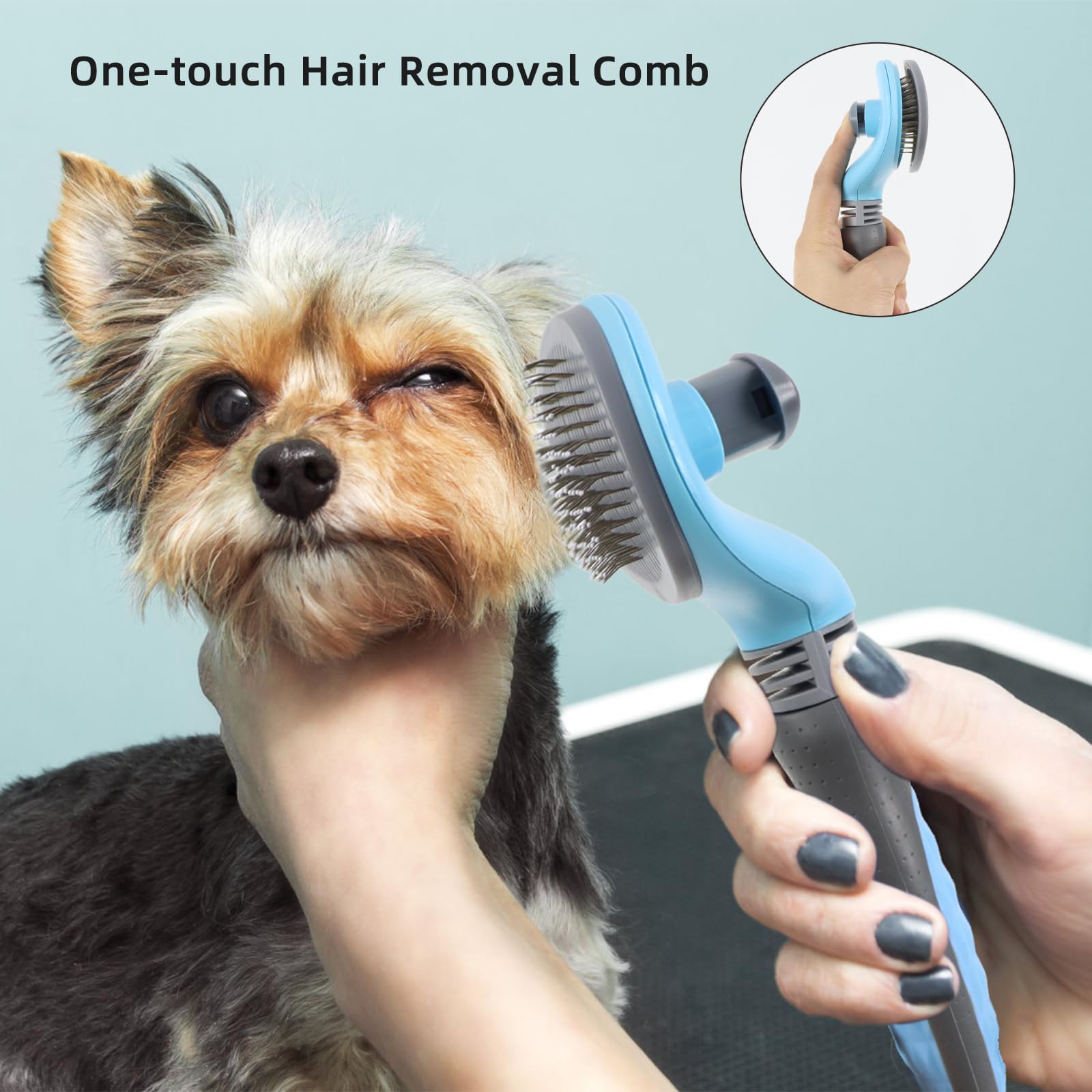 Wisedog grooming comb helps smooth coat and reduce tangles during grooming.