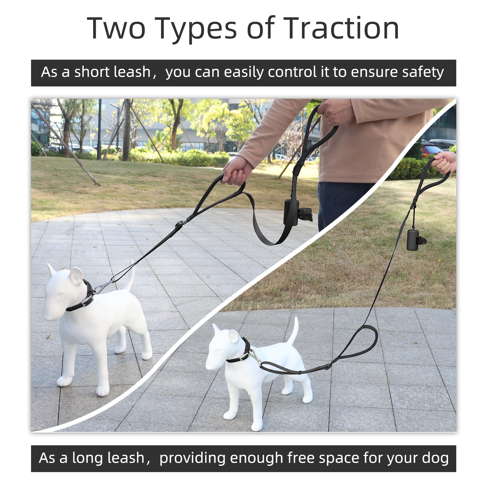 Wisedog traffic control feature helps guide dogs in crowded areas.