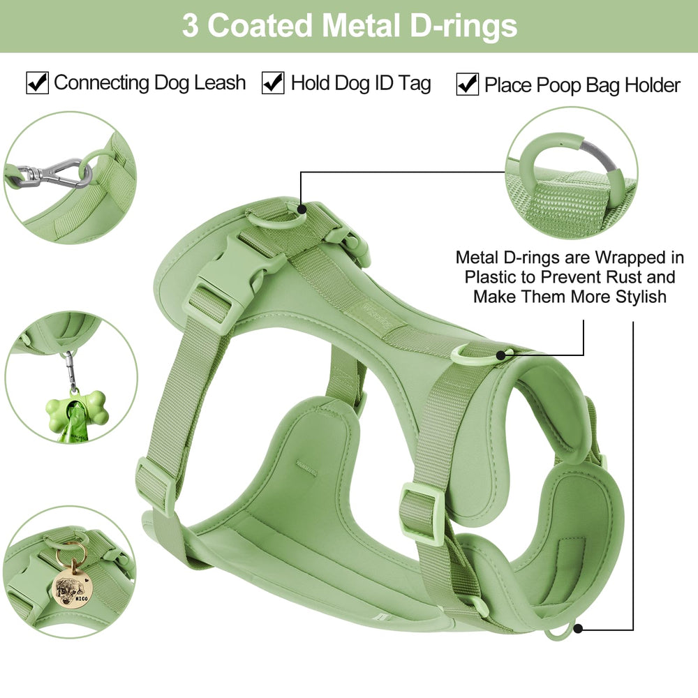Wisedog no pull harness with adjustable nylon webbing adapting to different dogs