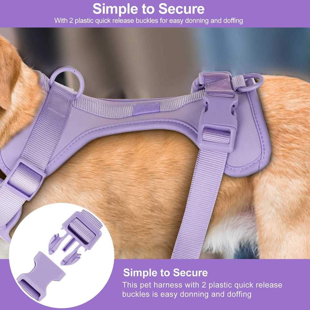 Wisedog No Pull Harness lilac color option adds style while keeping dogs comfy.