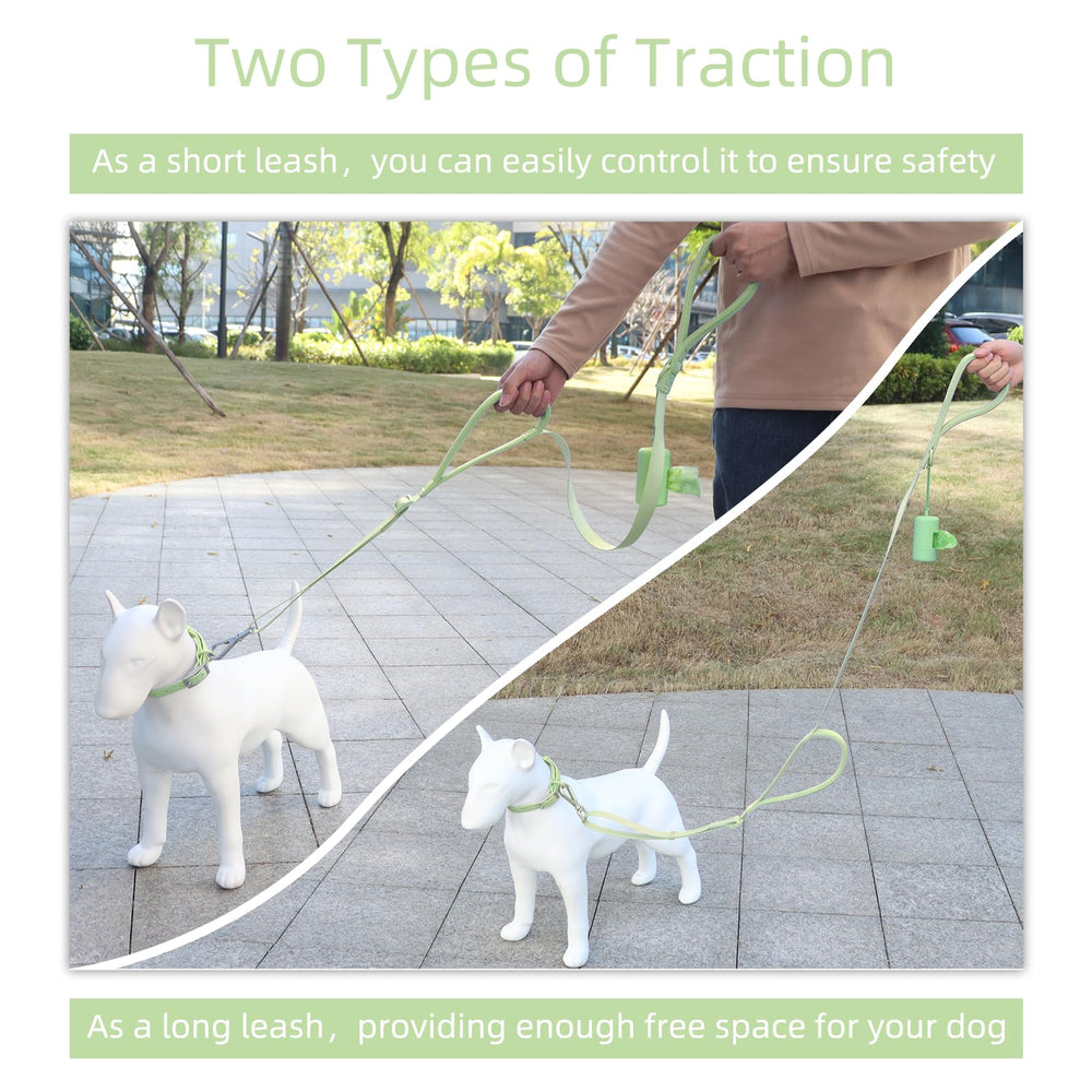 Wisedog leash with integrated poop bag holder for convenient cleanup