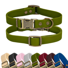 Wisedog rubber collar green waterproof feature keeps dog dry after rainy walks