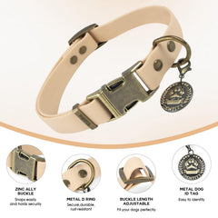 Wisedog rubber dog collar quick-release buckle in action for easy outdoor fitting.