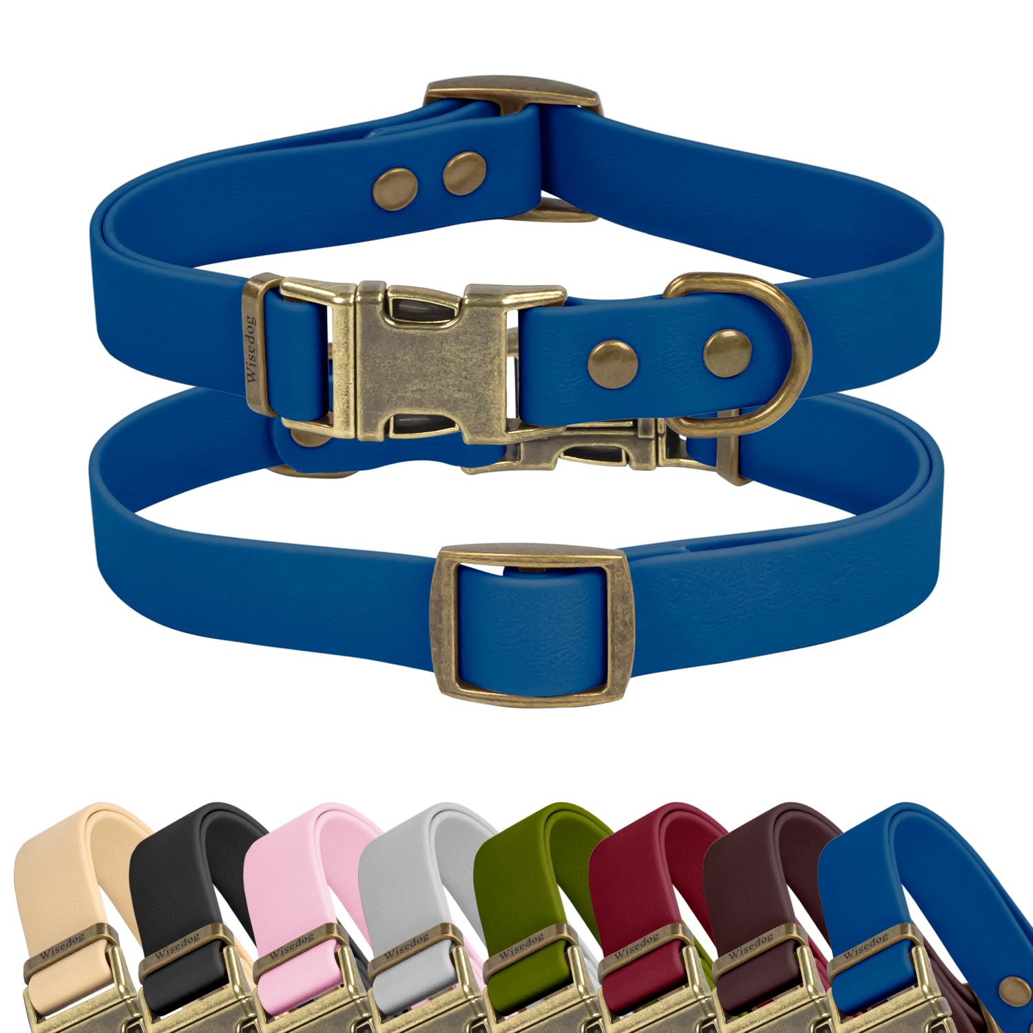 Wisedog rubber dog collar with waterproof buckle for dry outdoor walks