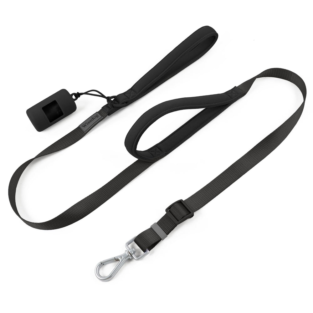 Wisedog two-handle leash close-up of padded handles for comfortable grip.