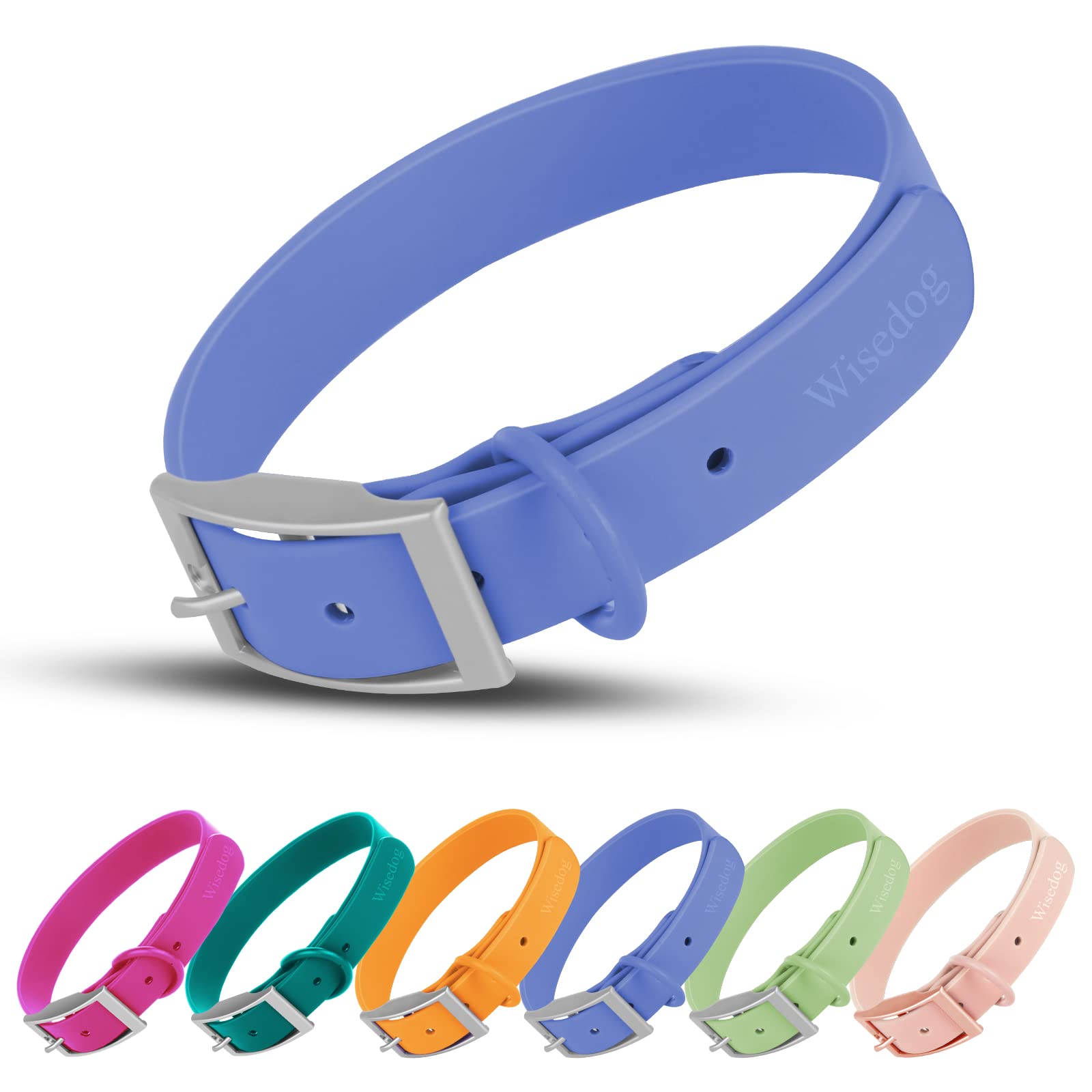 Wisedog waterproof collar blue exterior for rainy day walks
