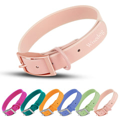 Wisedog waterproof collar with soft rubber-coated webbing for quick-dry comfort on hikes.