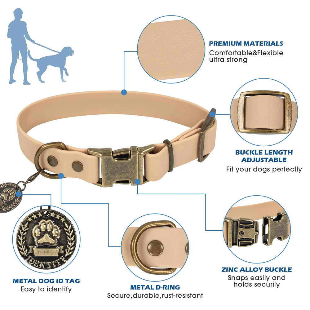 Wisedog waterproof dog collar showing weatherproof durability for rain and snow.
