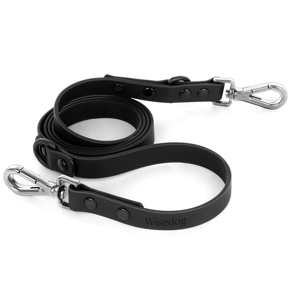 Wisedog waterproof dog leash with 5ft double swivels for secure control
