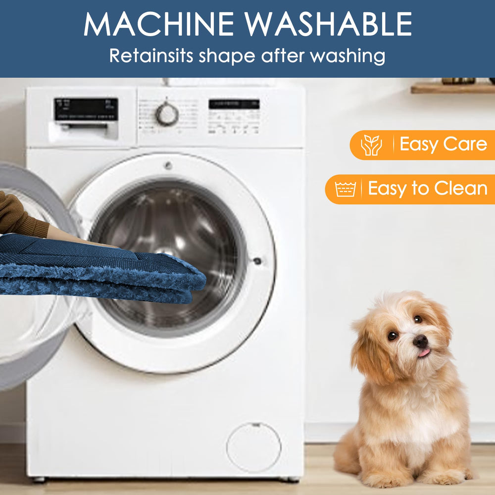 All-season Wittop dog bed in blue, reversible warmth and cooling sides