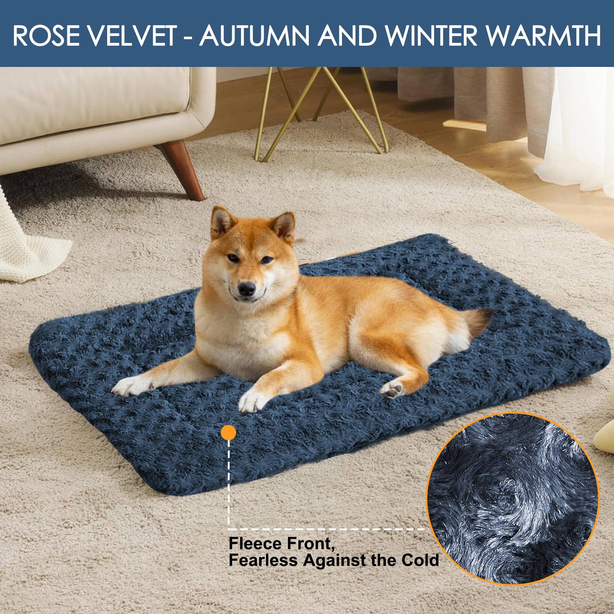 Large Wittop dog bed in blue, roomy for lounging in crates
