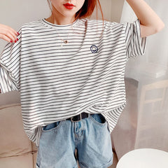 Wiz BBQT matching striped shirt back view for coordinated family outfits on walks