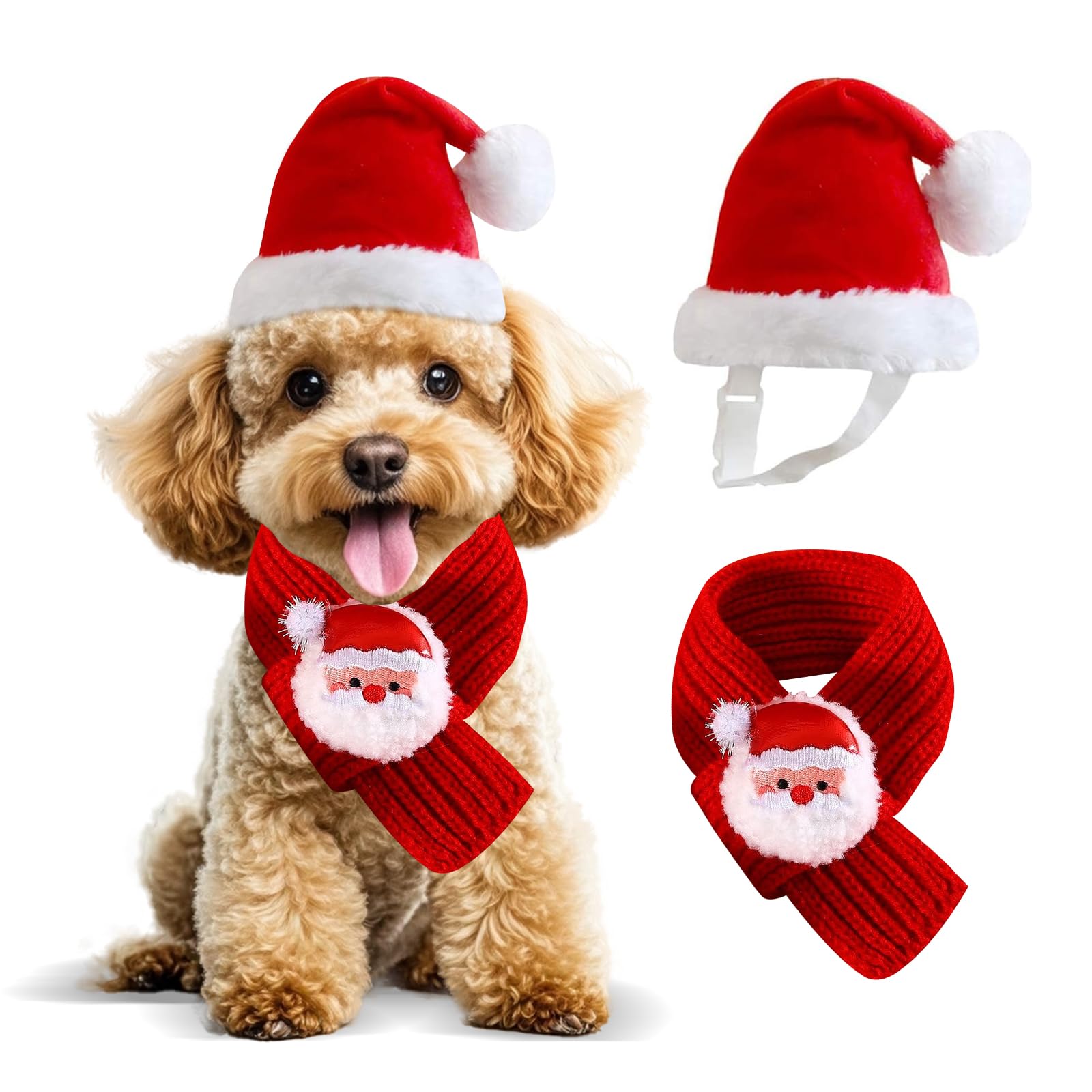 Wiz BBQT small dog Christmas hat adjustable for a snug festive fit.