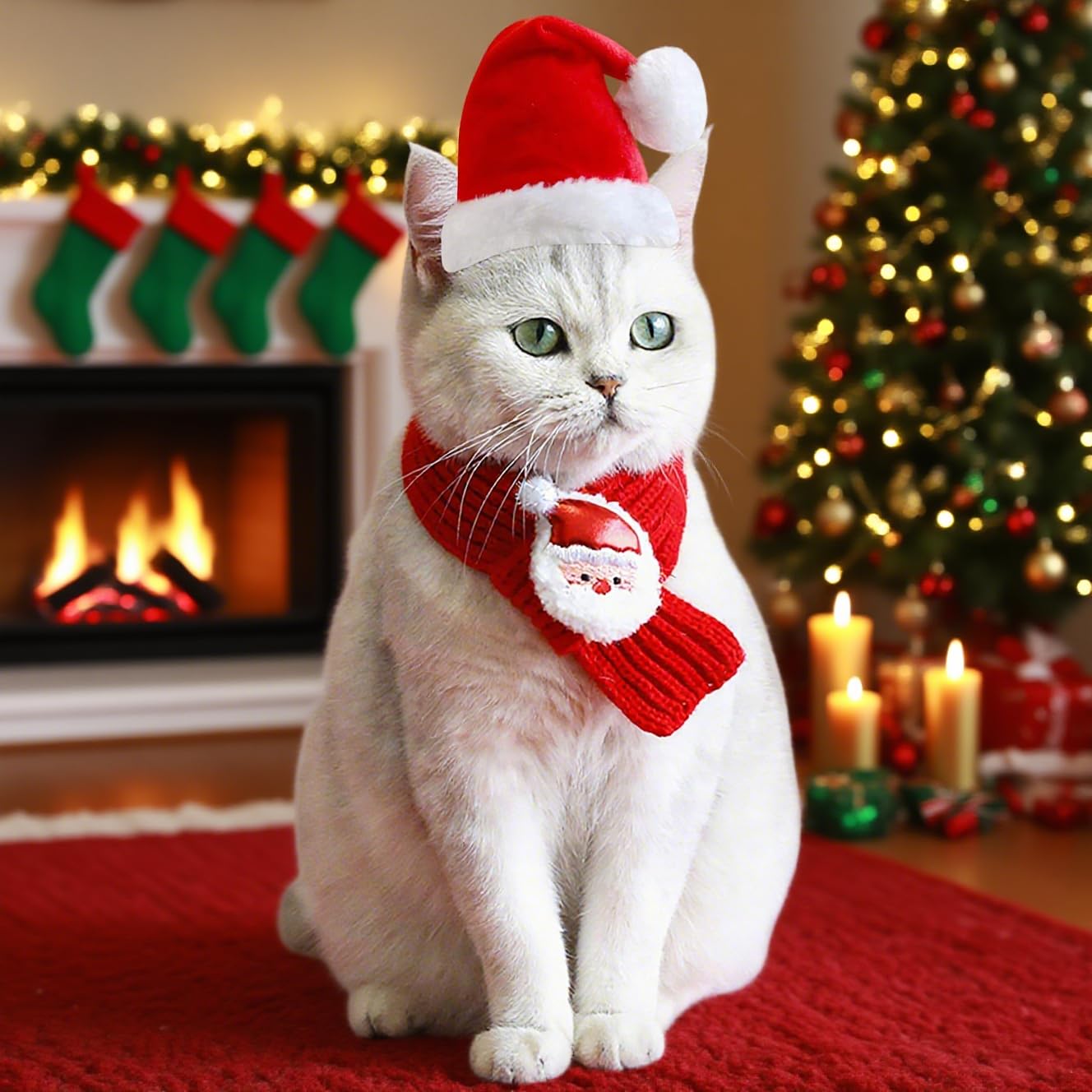 Wiz BBQT small dog Christmas hat semi-padded for secure head support during holiday outings.
