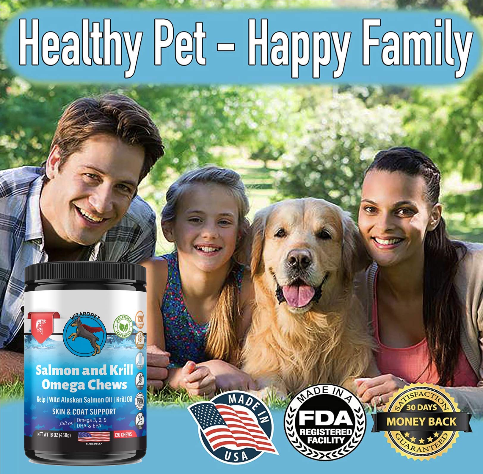 WIZARDPET 120-soft-chews-packaging-front shows ample supply for long-term use