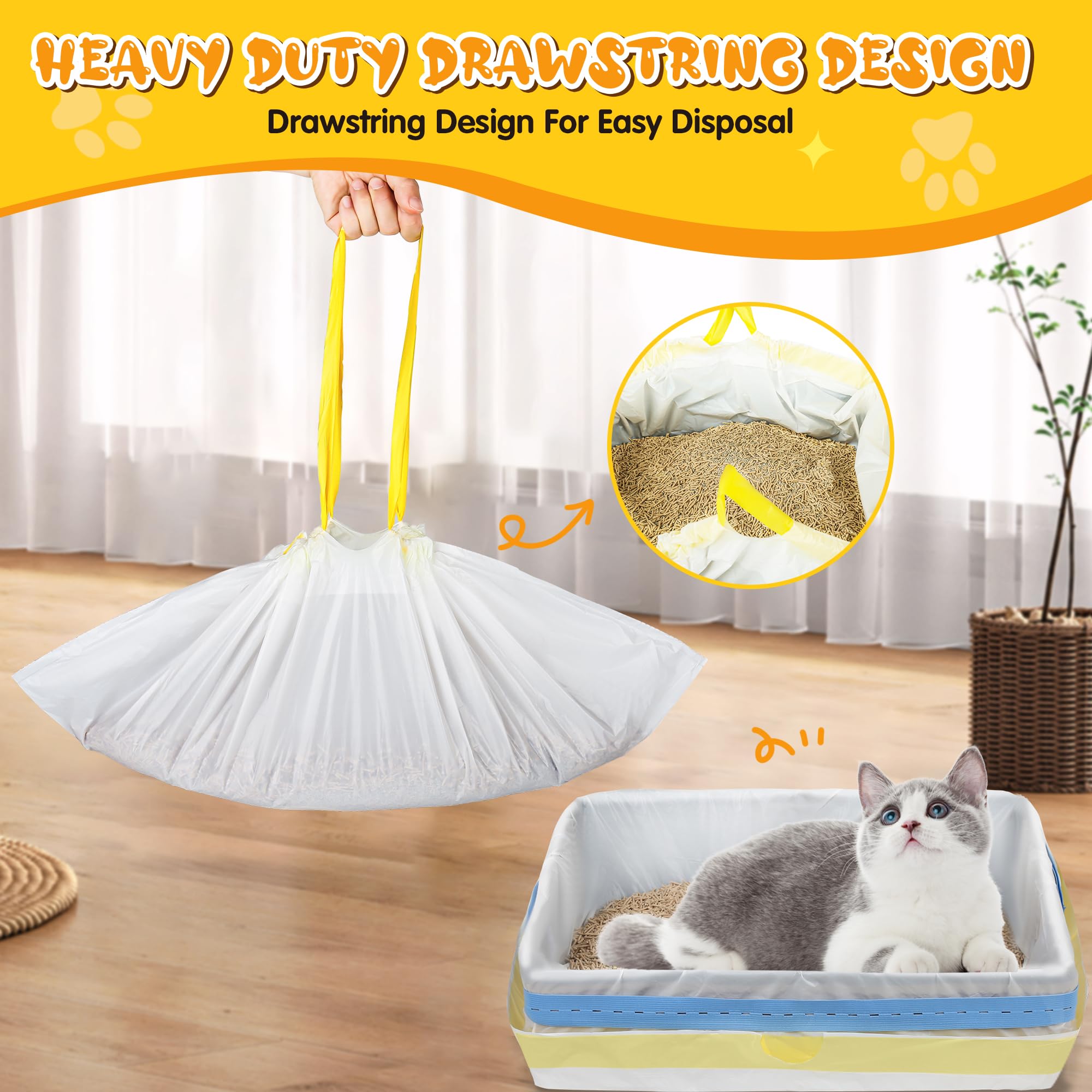 WJXWHSWX liners fit open-style litter boxes up to 24x16 inches.