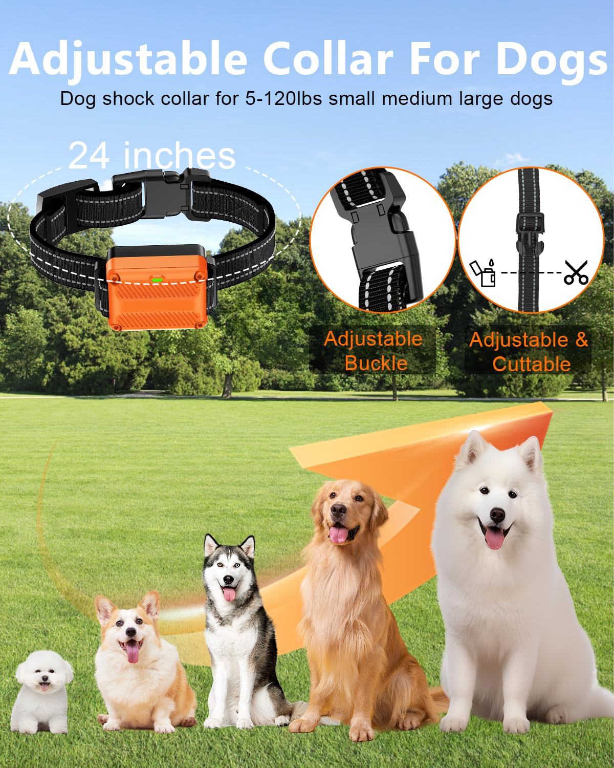 WLLNEE dog shock collar neck band adjustable for a comfortable fit