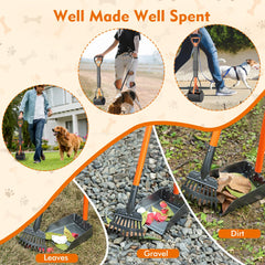 WLQiu dog poop scooper in action on grass for efficient waste collection.