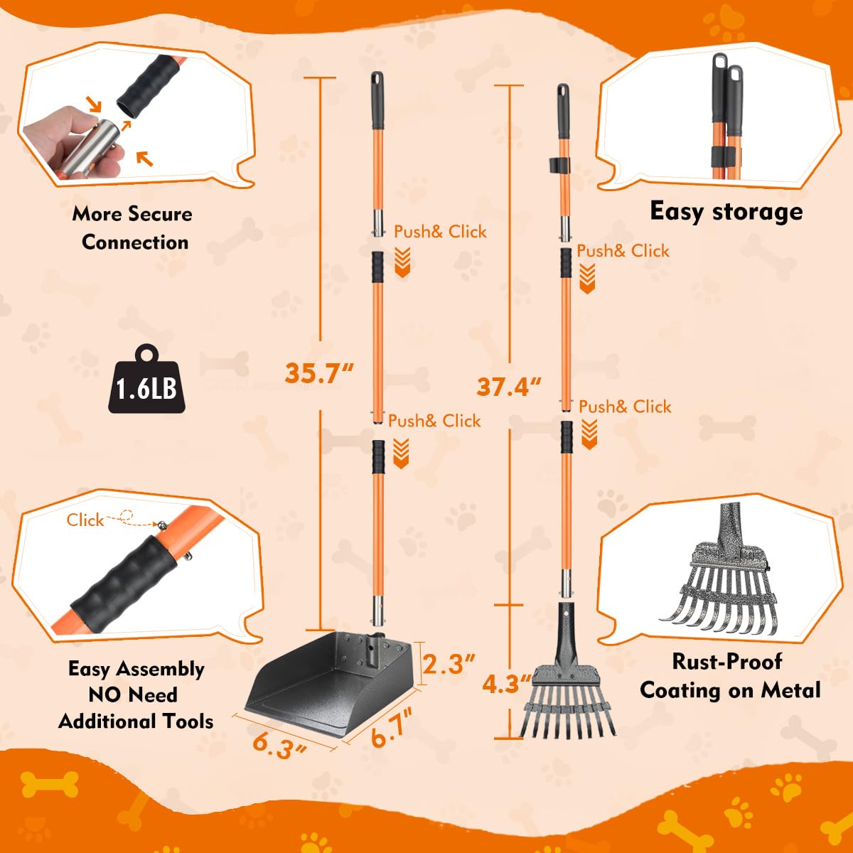 WLQiu foldable scooper for compact storage in garage or car.