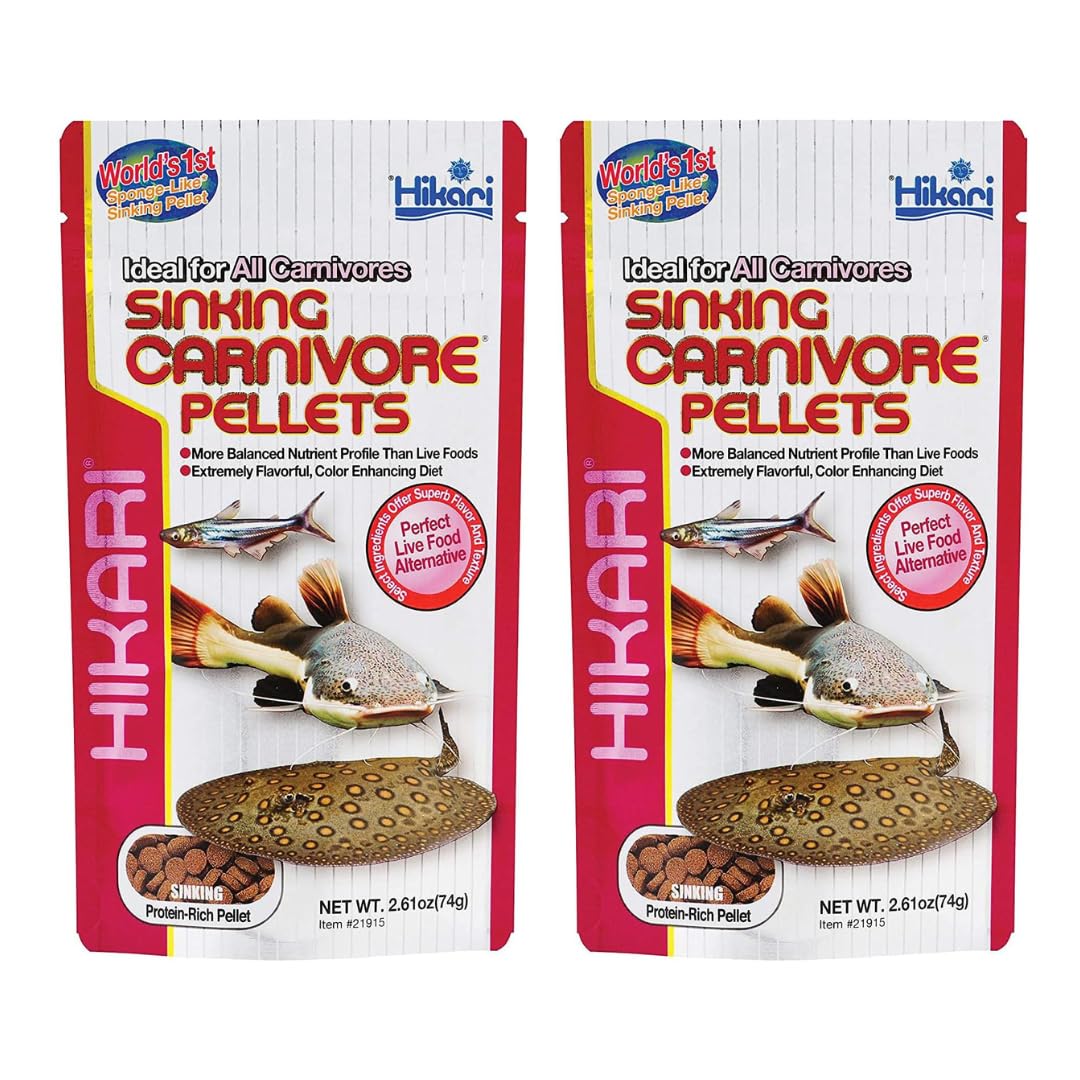 WLR Hikari sinking carnivore pellets in a two-pack for bottom-feeder nutrition