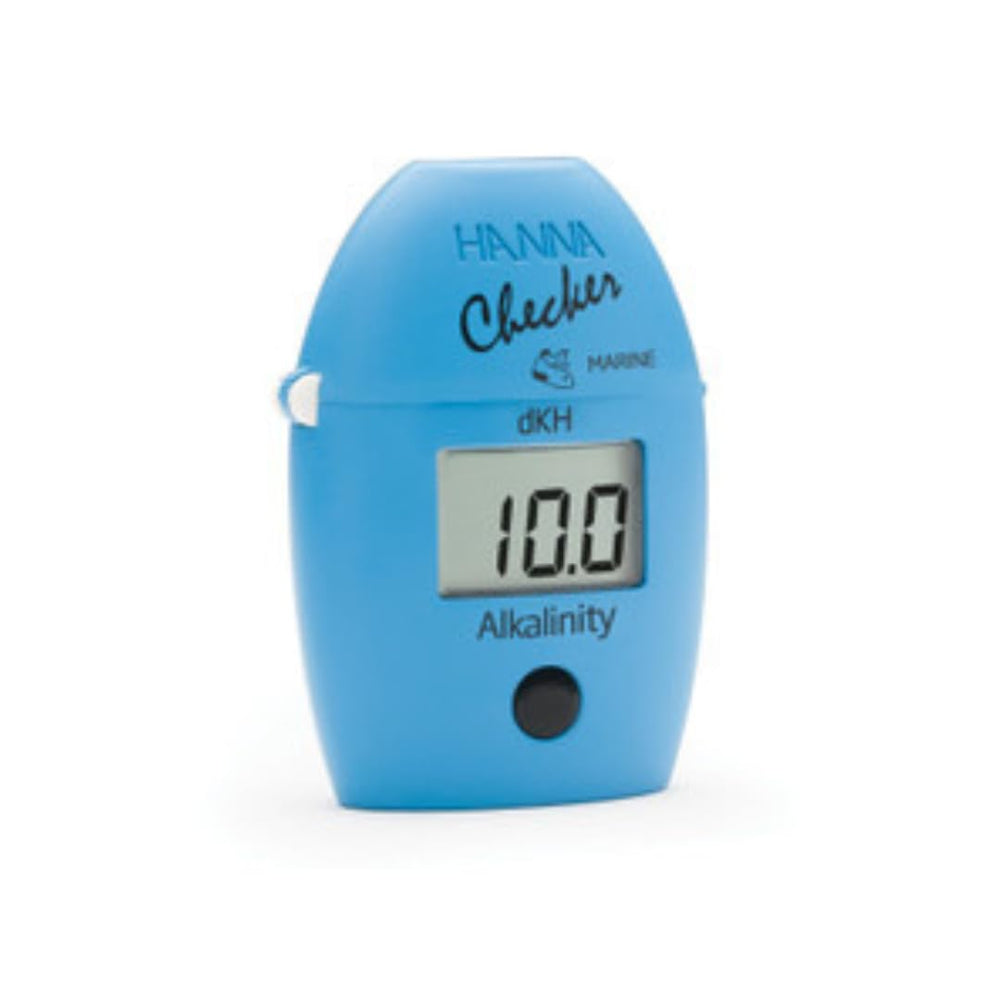 Hanna HI772 portable colorimeter in hand enables on-the-go alkalinity checks.