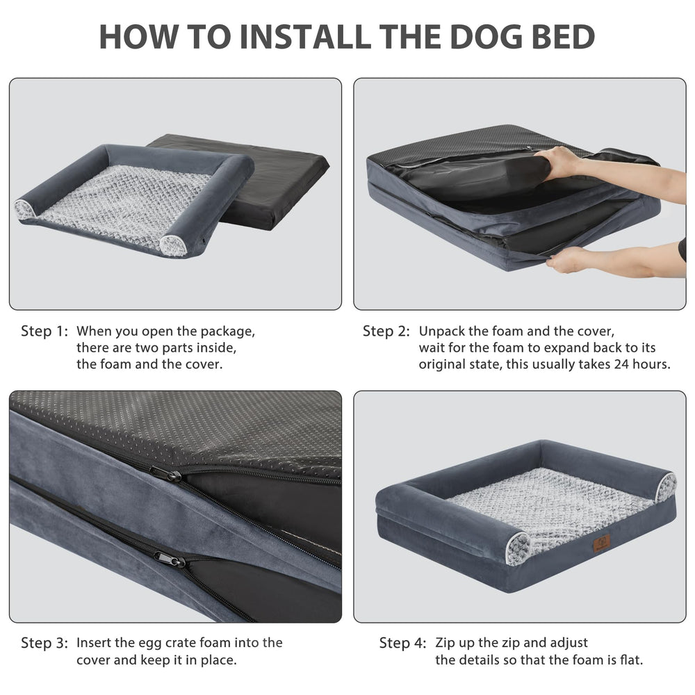 WNPETHOME large bed 48x36 for big dogs up to 100 lbs.
