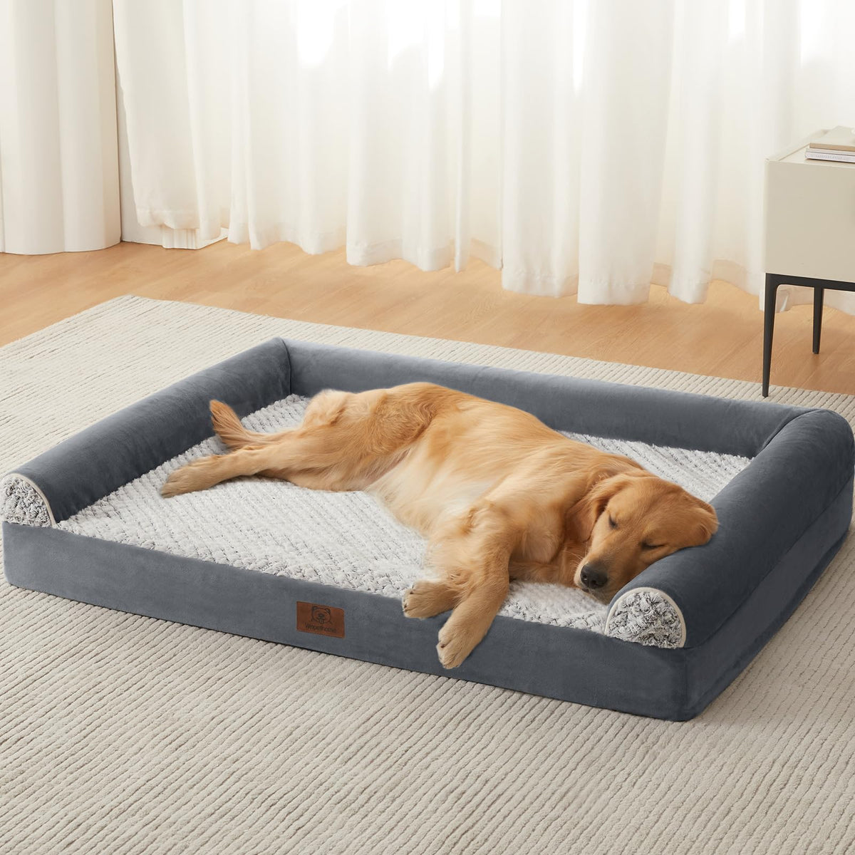 WNPETHOME orthopedic bed front view highlighting supportive foam for joints.
