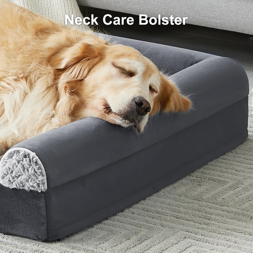 WNPETHOME orthopedic bed side bolster supports head and neck.
