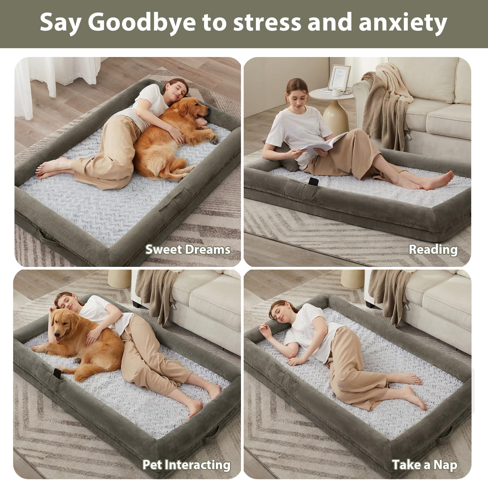 WNPETHOME anti-slip bottom keeps the bed steady during use.