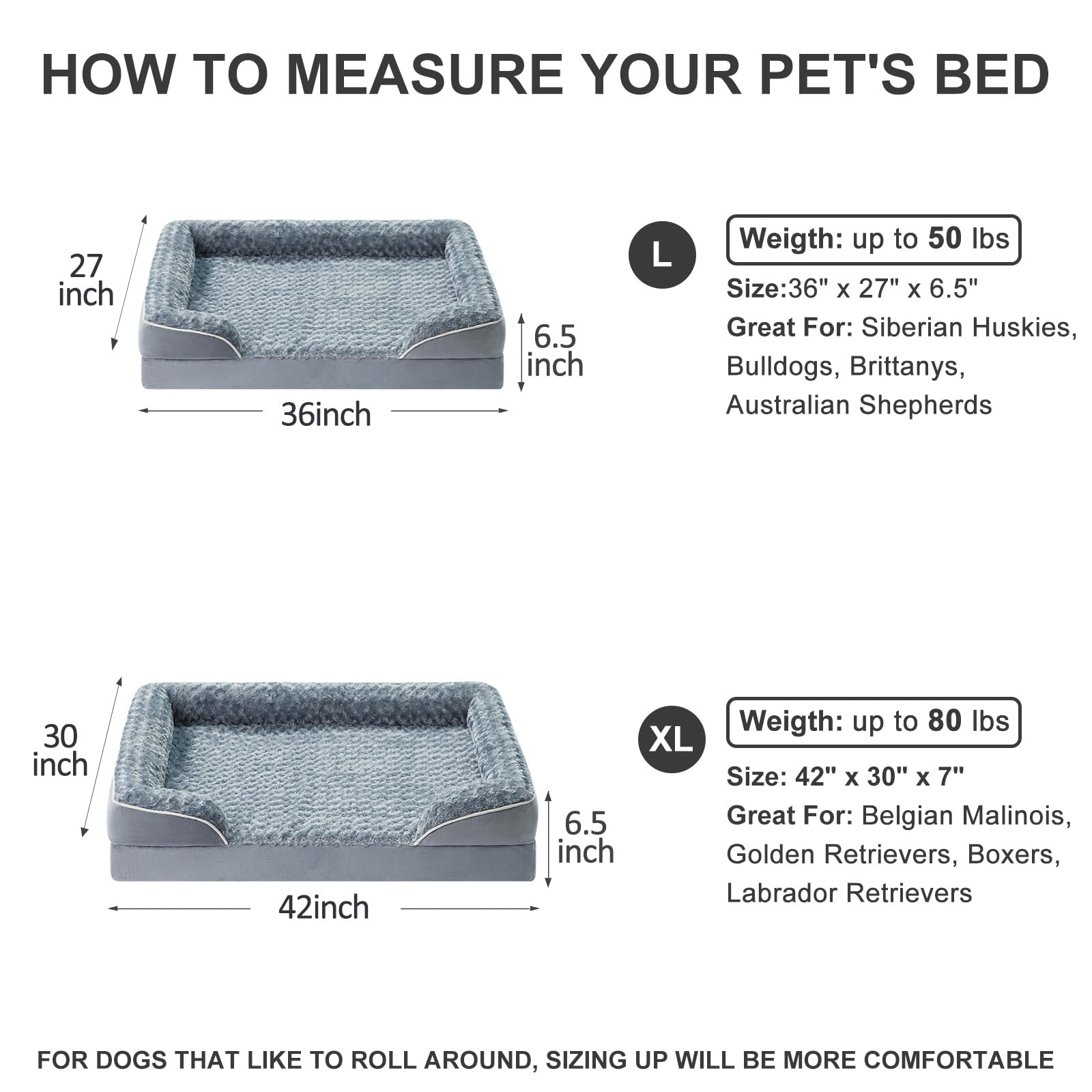 WNPETHOME bed with non-skid bottom keeps dogs settled on slick floors