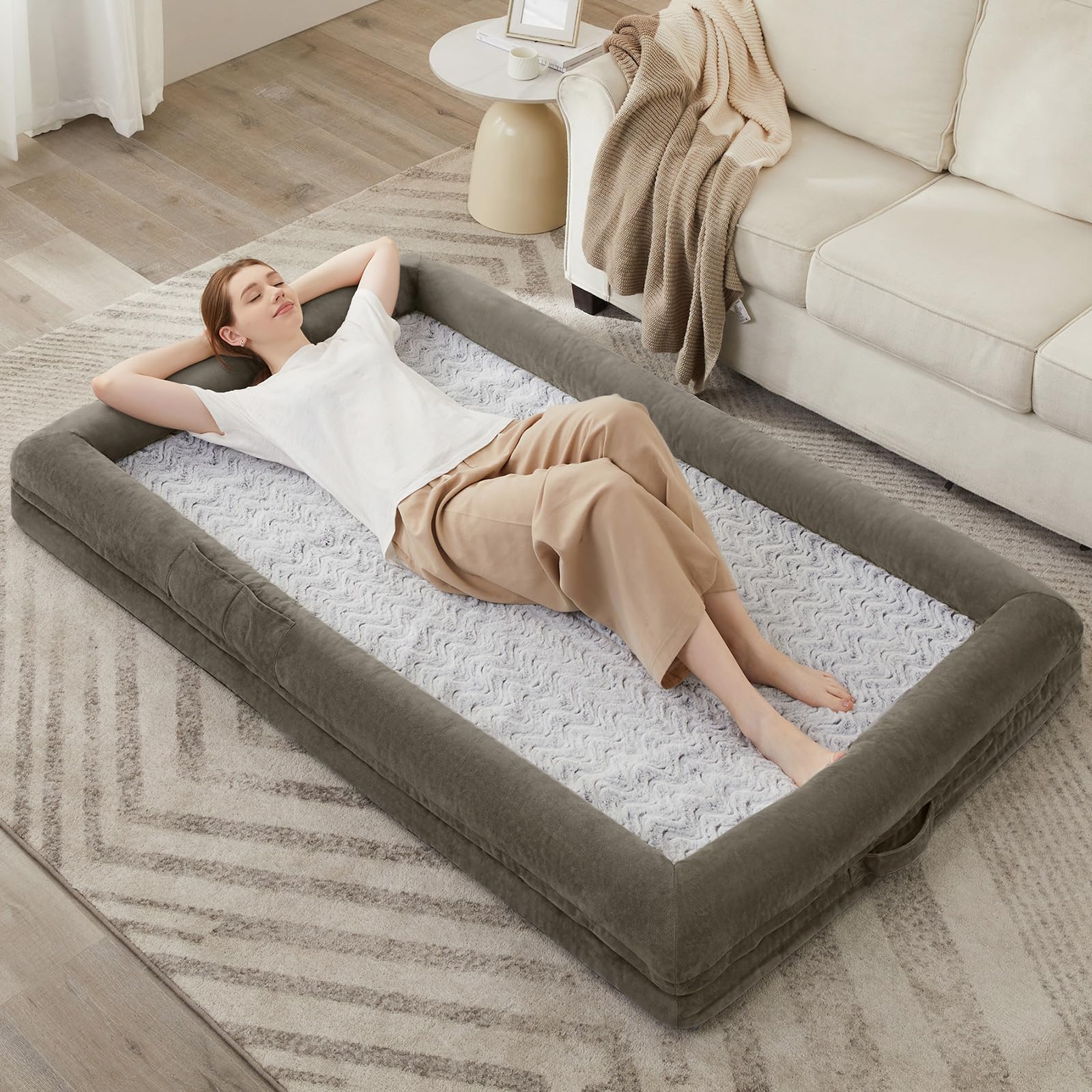 WNPETHOME large 71x46 inch dog bed supports big breeds and heavy pets.